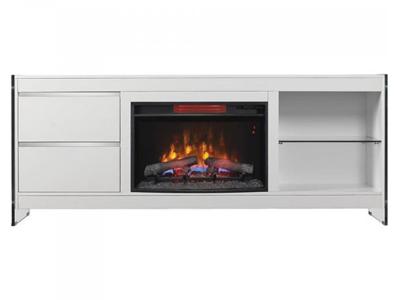 Bell'O 72" Classic Flame Bello Mantle White Biscayne BIS72MTL