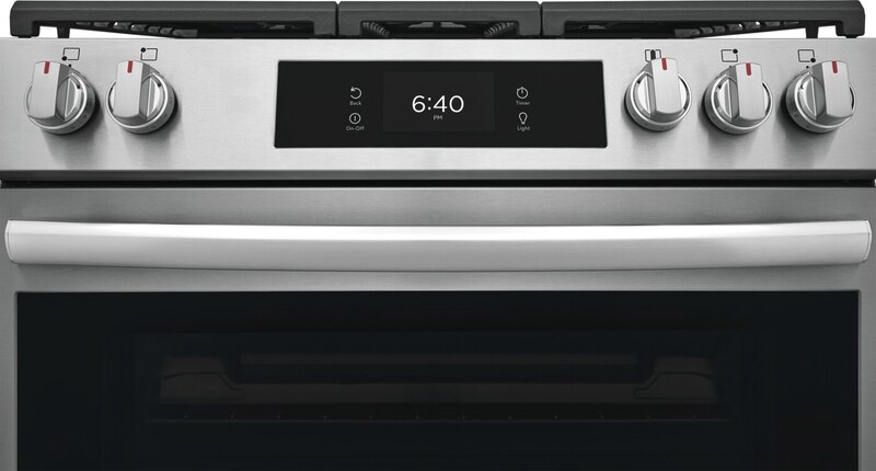 30" Frigidaire Gallery Front Control Gas Range with Stone-Baked Pizza - GCFG3070BF