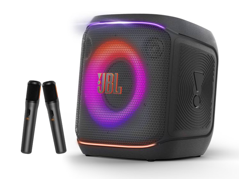 JBL PartyBox Encore 2 Portable Party Speaker with two Wireless Mics 100W Powerful Sound Built-in Dynamic Light Show & Splash Proof
