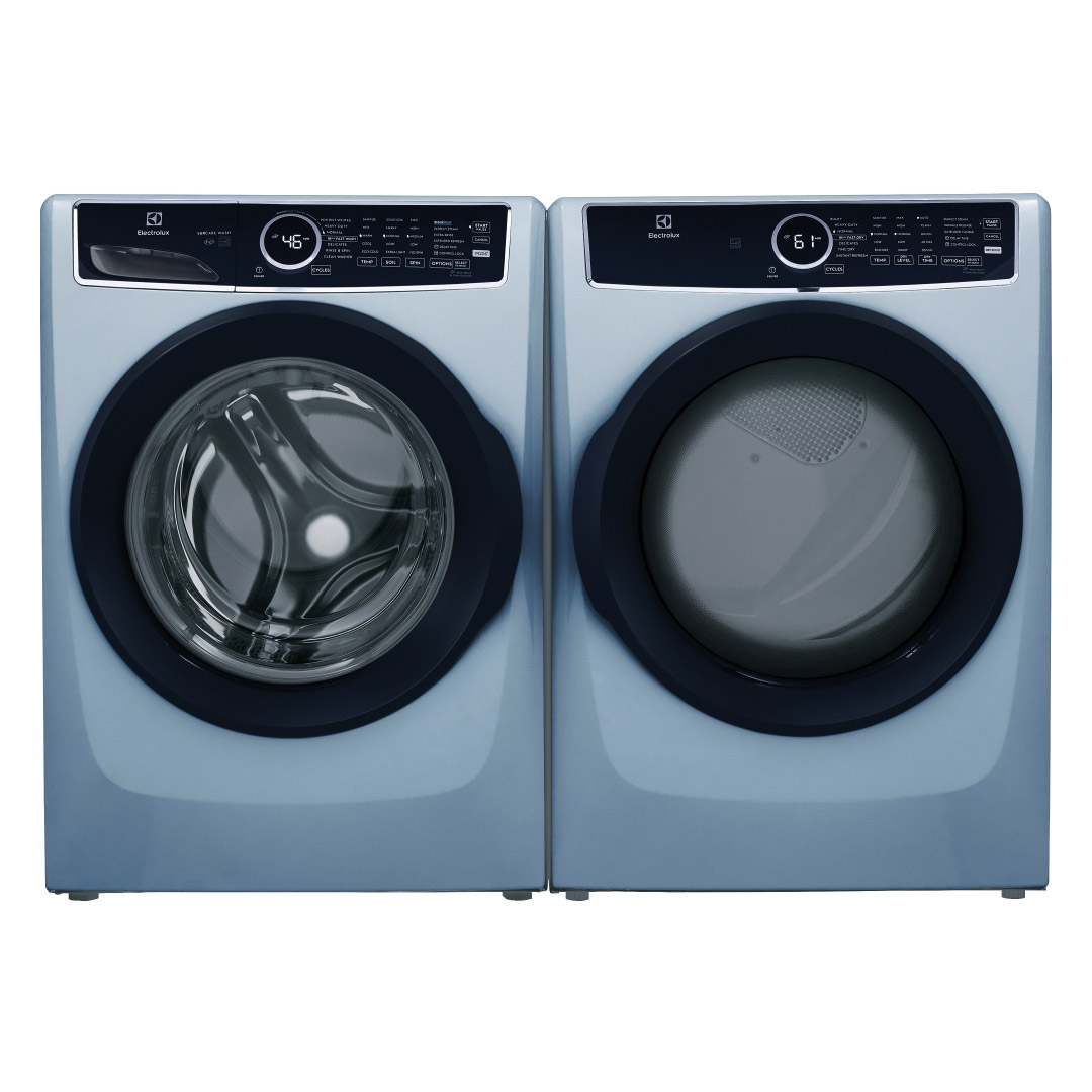 27" Electrolux 5.2 Cu. Ft. I.E.C Front Load Washer and 8.0 Cu. Ft. Front Load Electric Dryer - ELFW7437AG-ELFE743CAG