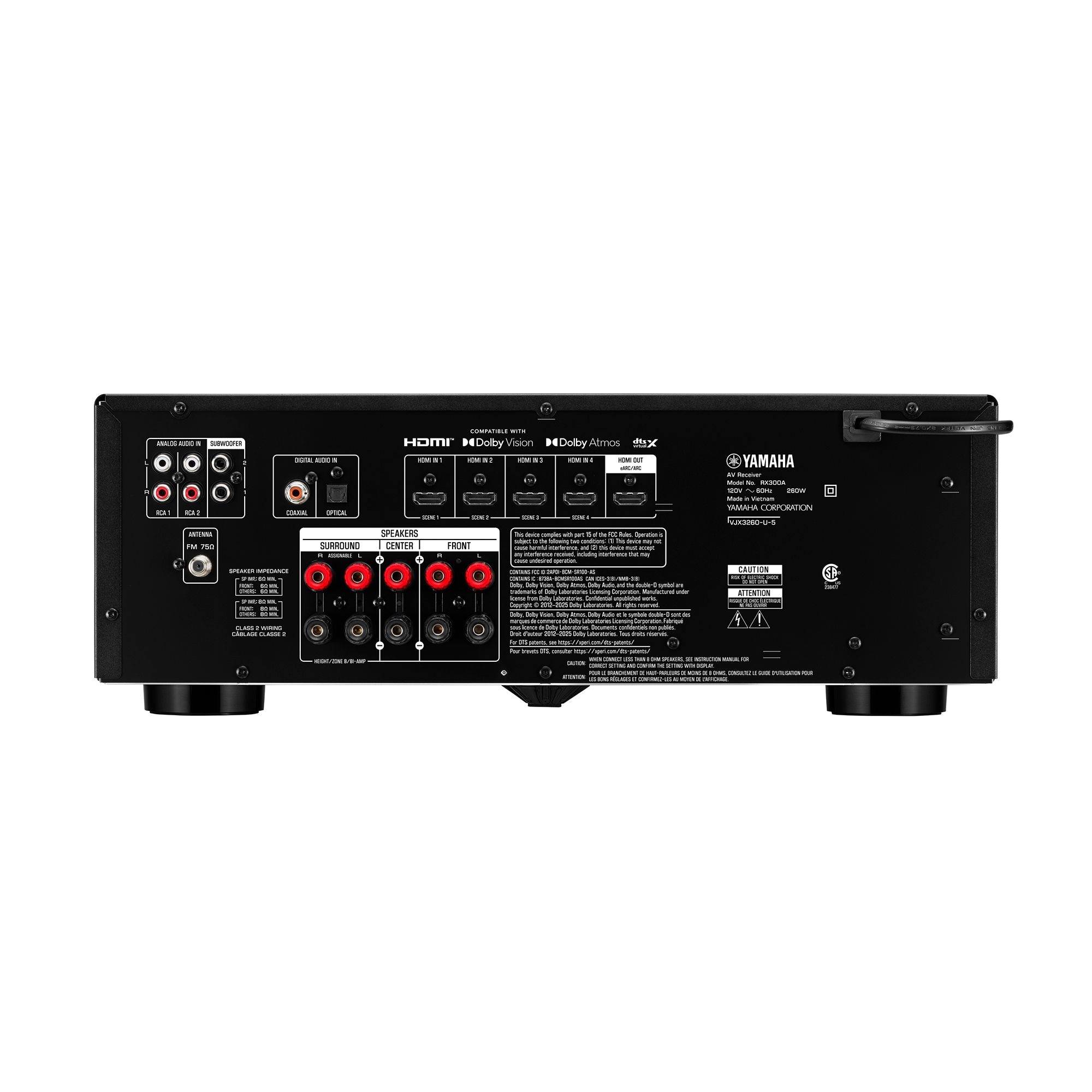 Yamaha 5.2-Channel 8K Home Theater AV Receiver - RX300A B