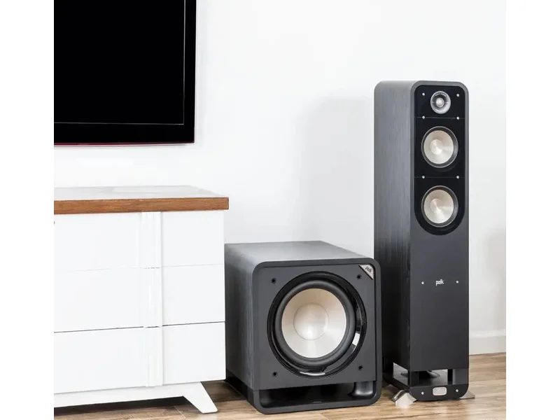 Polk Audio Subwoofer with Power Port Technology - HTS12 Black Walnut