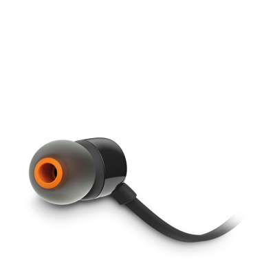 JBL Tune 110 In-Ear Headphones in Black - JBLT110BLKAM