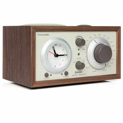 Tivoli Audio Model Three Bluetooth AM/FM Clock Radio in Walnut / Beige - M3USBTCLA