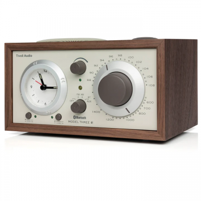 Tivoli Audio Model Three Bluetooth AM/FM Clock Radio in Walnut / Beige - M3USBTCLA