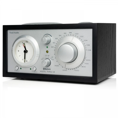 Tivoli Audio Model Three Bluetooth AM/FM Clock Radio in Black Ash / Silver - M3USBTBLK