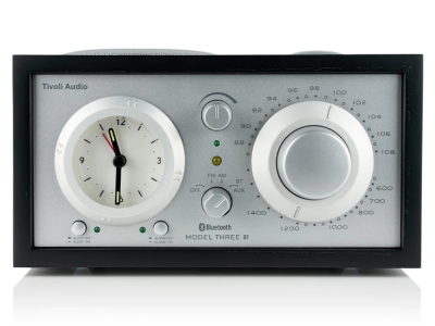 Tivoli Audio Model Three Bluetooth AM/FM Clock Radio in Black Ash / Silver - M3USBTBLK